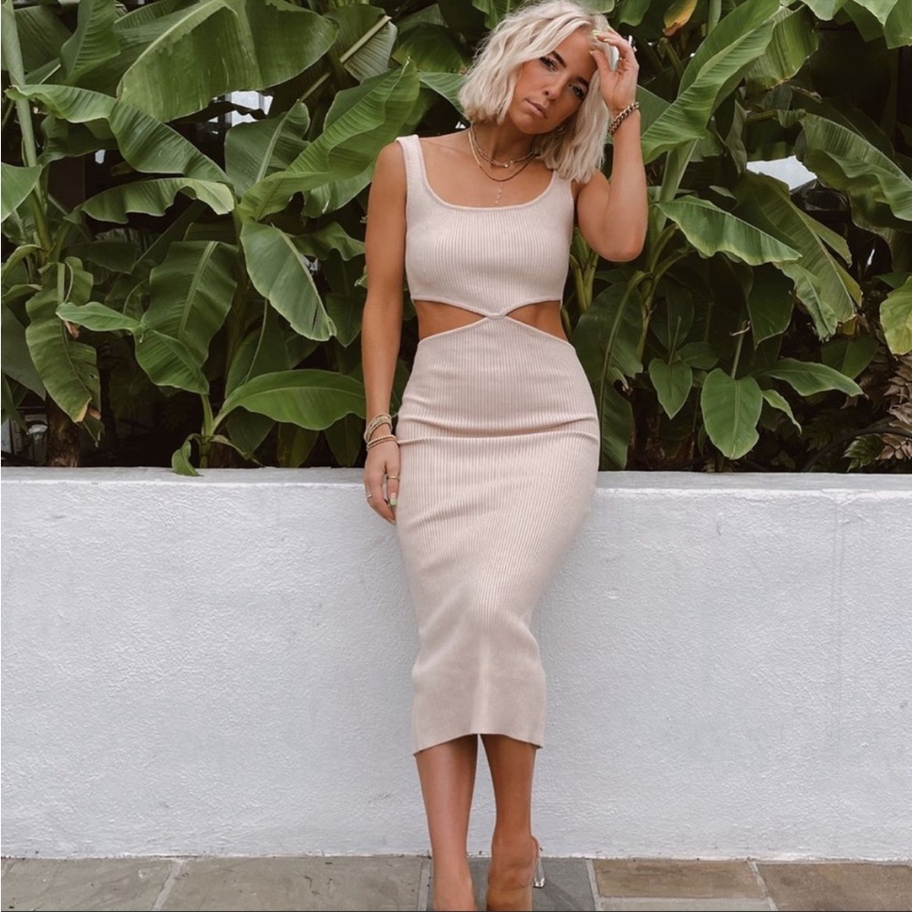 12th Tribe Allure Midi Cut Out Dress